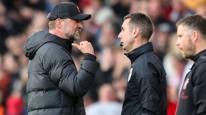 ex-Liverpool manager Jurgen Klopp argues with official David Coote