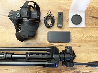 Camera equipment flatlay