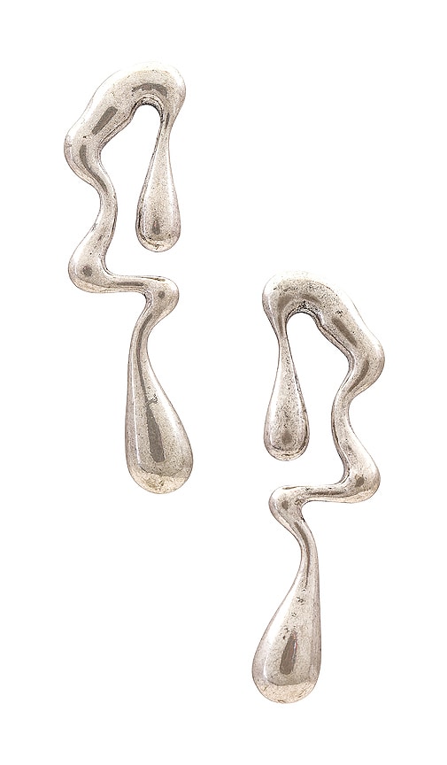 X Nat & Liv Burnished Silver Drop Earrings