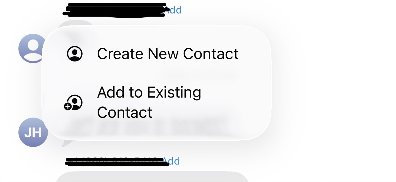 New contact pop out for iOS 26