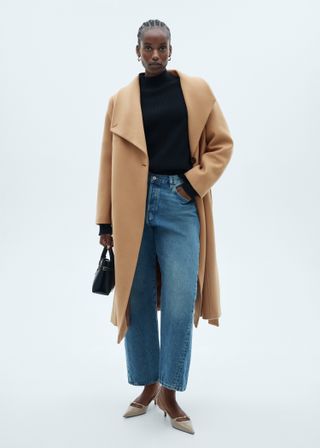 Belted Manteco Wool Coat - Women | Mango United Kingdom