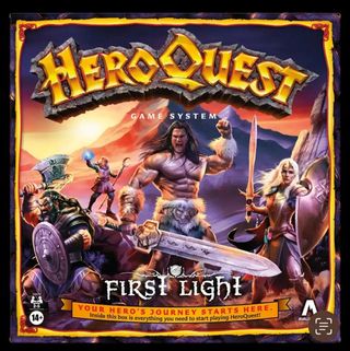 HeroQuest First Light box art showing adventurers