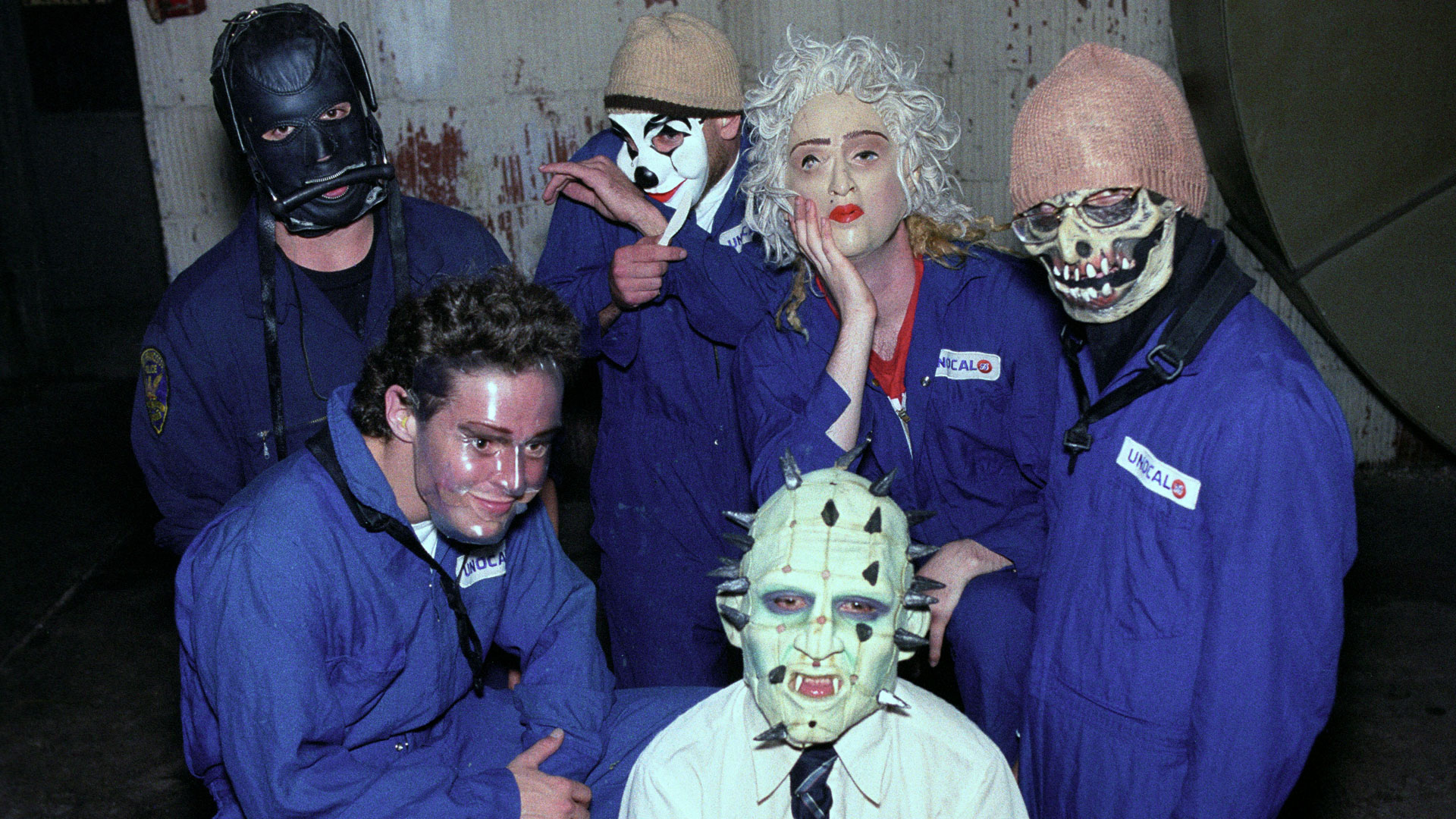 Mr Bungle backstage at the Warfield Theater in San Francisco on April 20, 1992