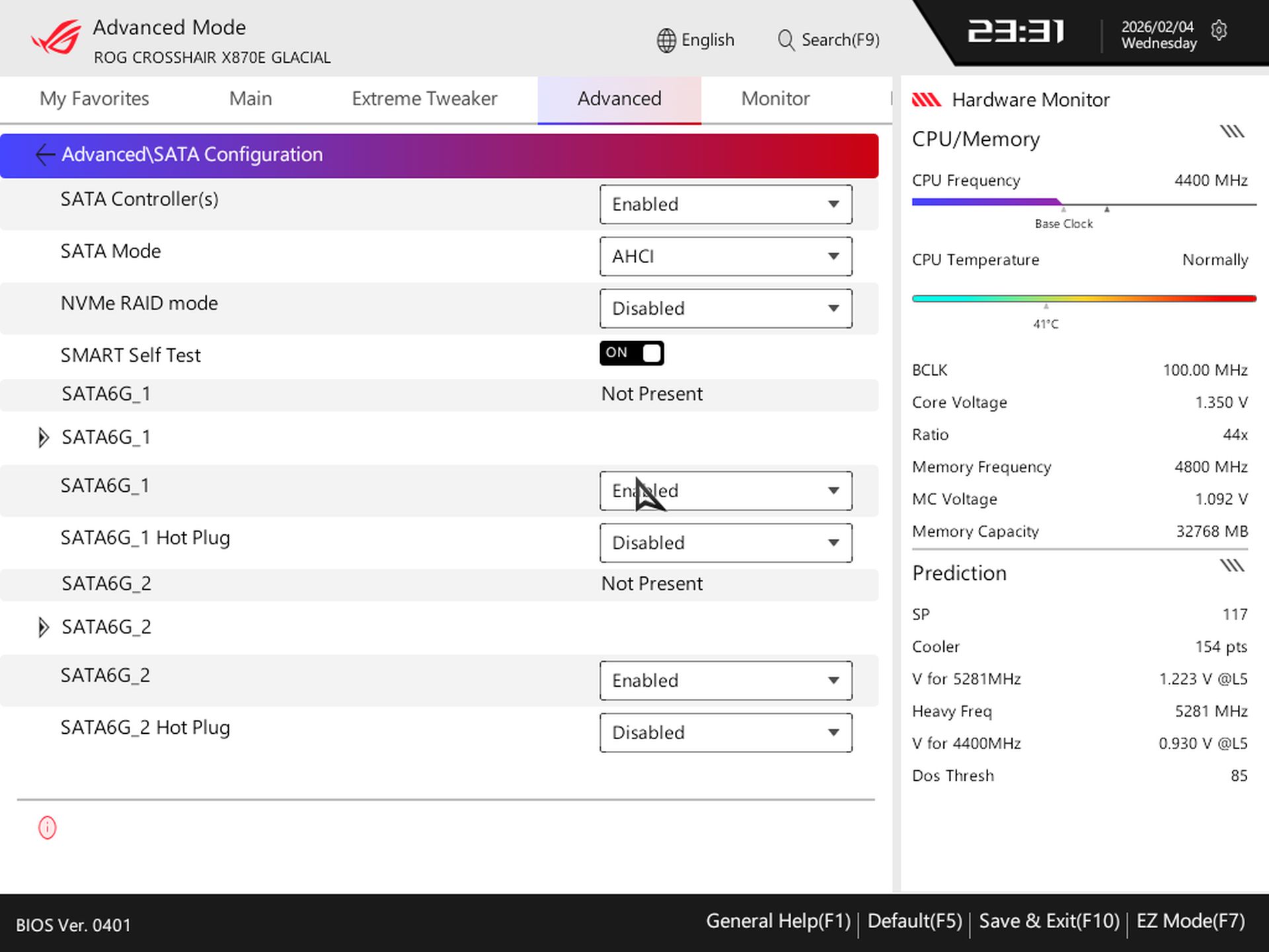 Asus ROG Crosshair X870E Glacial - BIOS