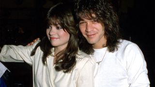 Valerie Bertinelli and Eddie Van Halen backstage on the set of the TV show Fridays February 1982