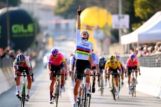 CITTIGLIO ITALY MARCH 20 Elisa Balsamo of Italy and Team Trek Segafredo celduring the 46th Trofeo Alfredo BindaComune di Cittiglio 2021 Womens Elite a 1418km one day race from Cocquio Trevisago to Cittiglio TrBinda UCIWWT on March 20 2022 in Cittiglio Italy Photo by Tim de WaeleGetty Images