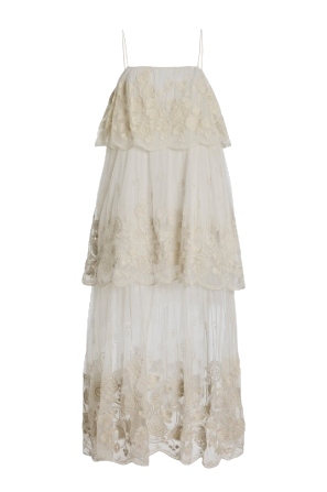 Sea, Arielle Tiered Lace Midi Dress