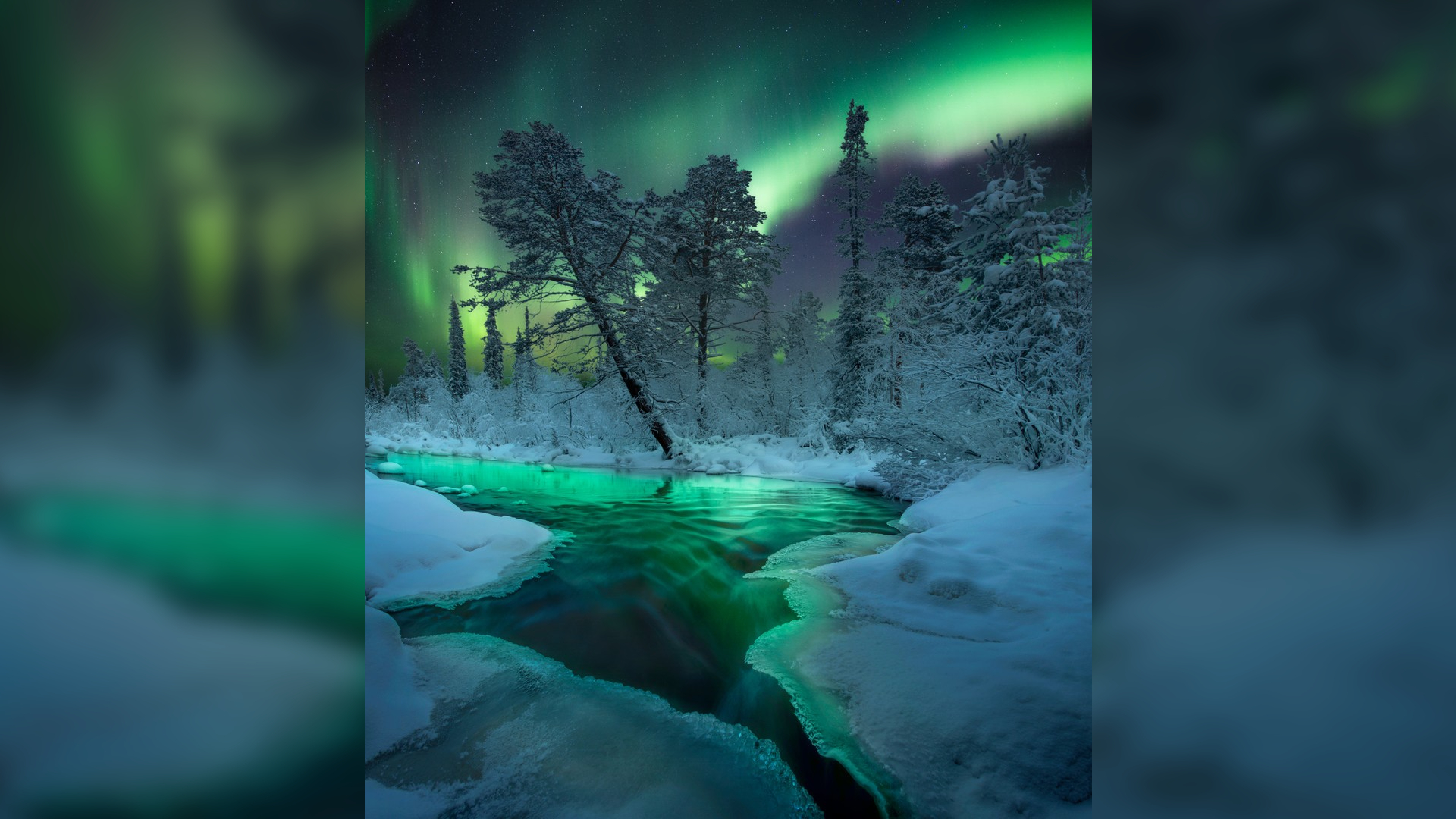 A photo of the northern lights, part of the travel photography blog Capture the Atlas 2022 Northern Lights Photographer of the Year collection. This image was taken by Aleksei & Anastasia R.