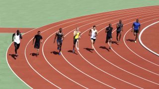 Lactic acid: Image shows sprinters racing round track
