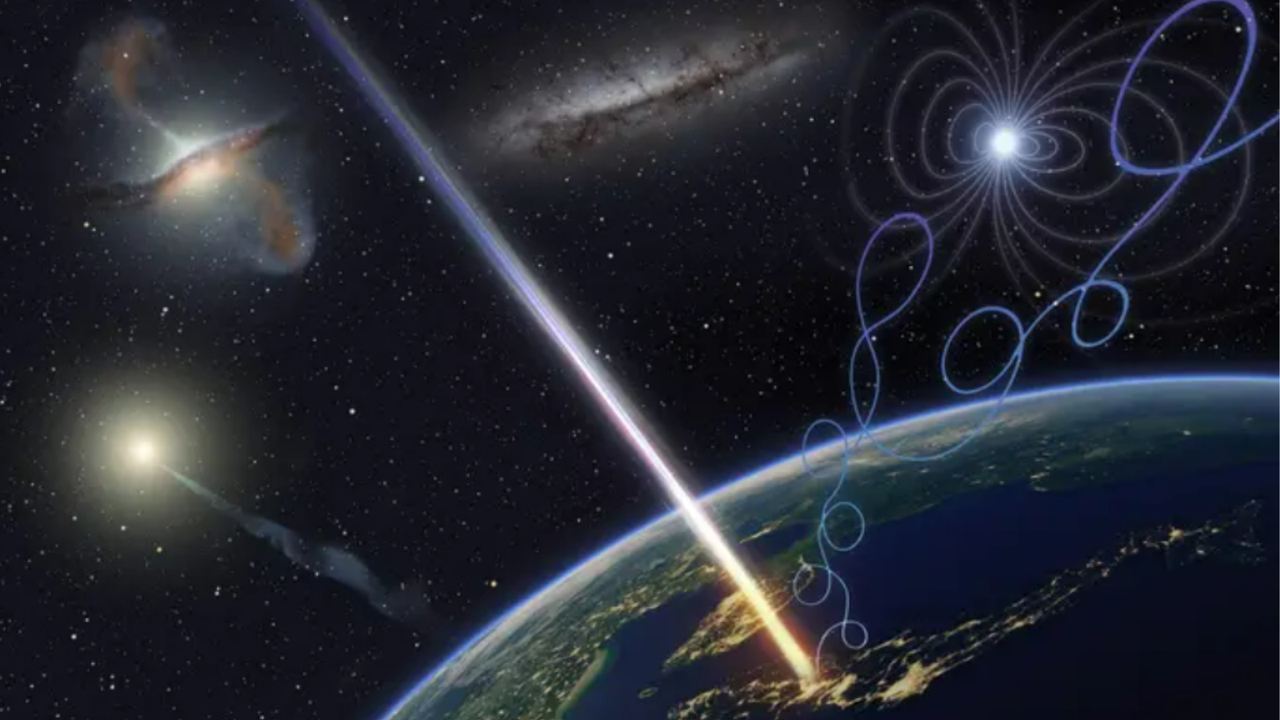 What flings mysteriously powerful particles called 'cosmic rays' at Earth?
