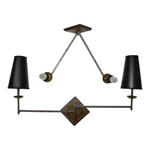 Chairish, French Mid-Century Modern Metal &amp;amp; Brass Swing Arm Sconces, Wall Lights - Pair