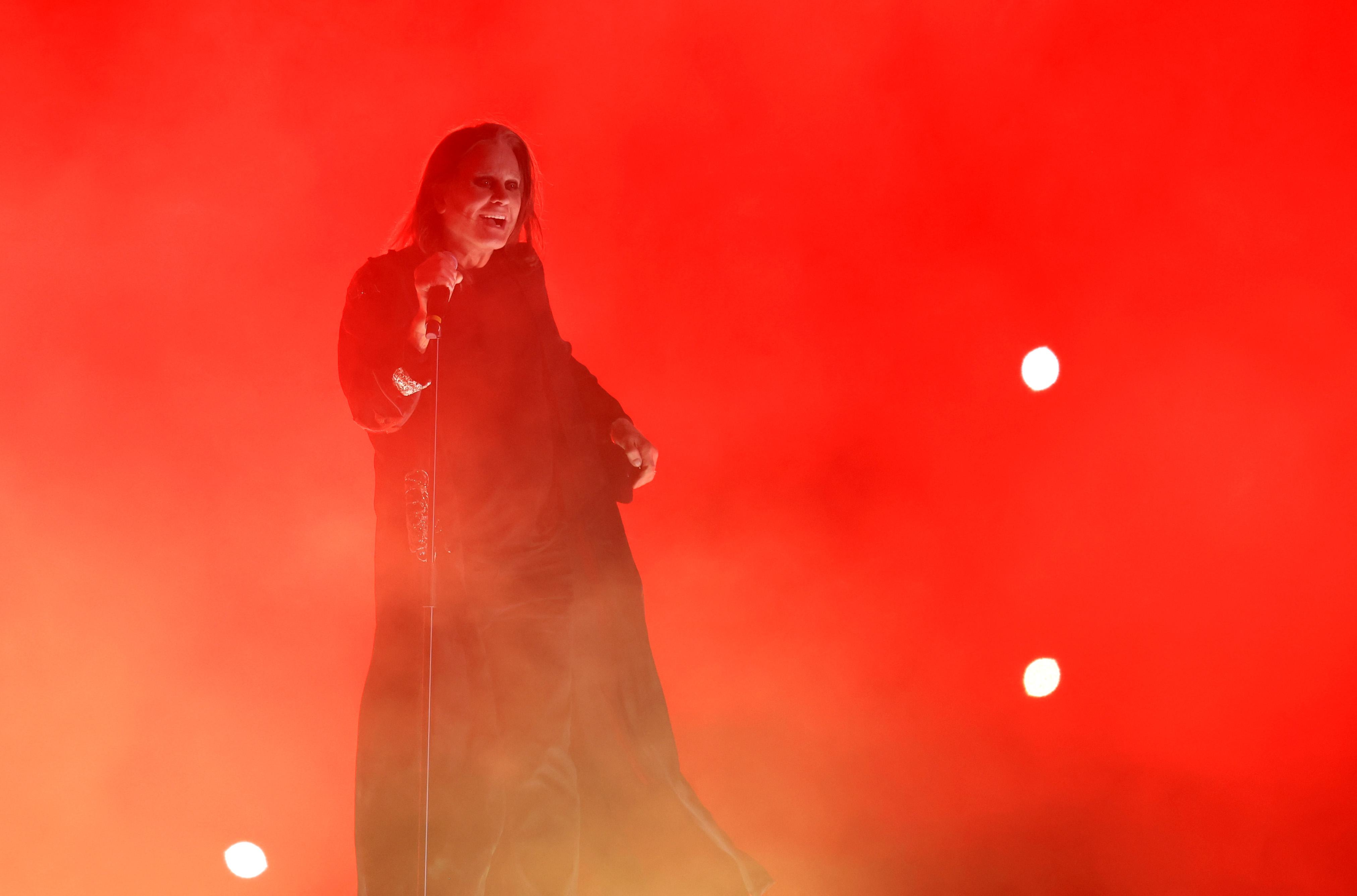 Ozzy Osbourne and Tony Iommi on stage at the Commonwealth Games