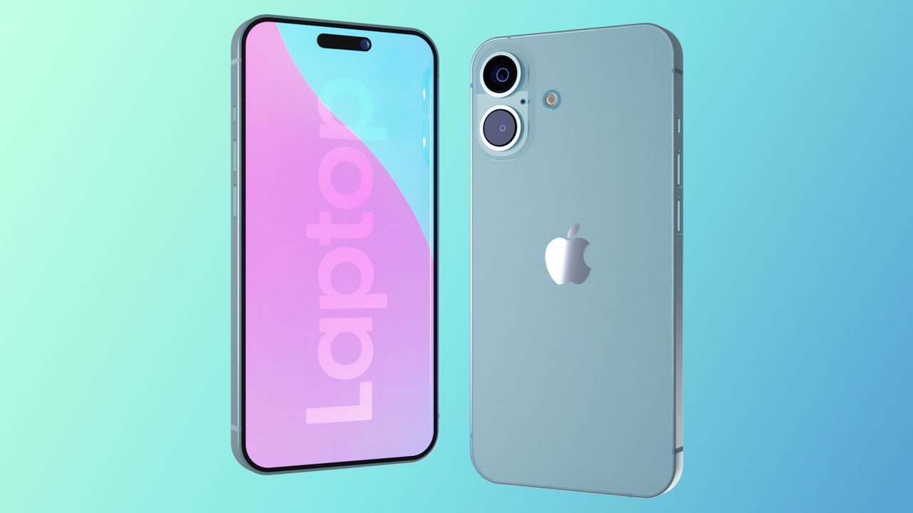 iPhone 16 renders showcasing vertical camera order in blue, based on leaked schematics and information.