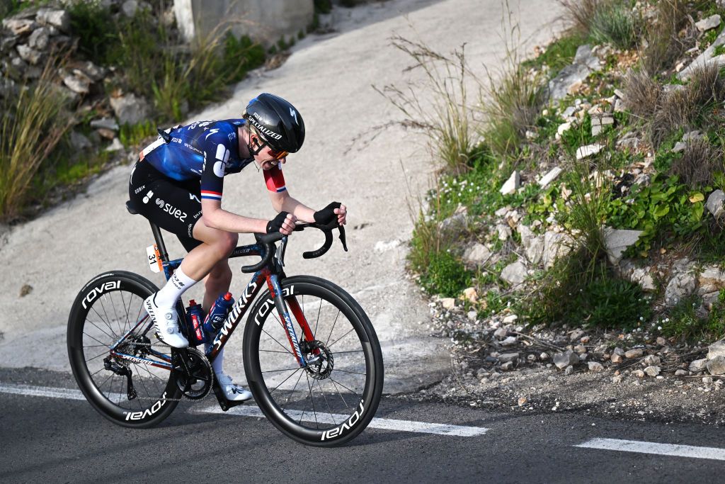 GANDIA SPAIN FEBRUARY 13 Demi Vollering of Netherlands and Team FDJ SUEZ attacks to win the 9th Setmana Ciclista Volta Femenina de la Comunitat Valenciana 2025 Stage 1 a 112km stage from Alzira to Gandia on February 13 2025 in Gandia Spain Photo by Szymon GruchalskiGetty Images