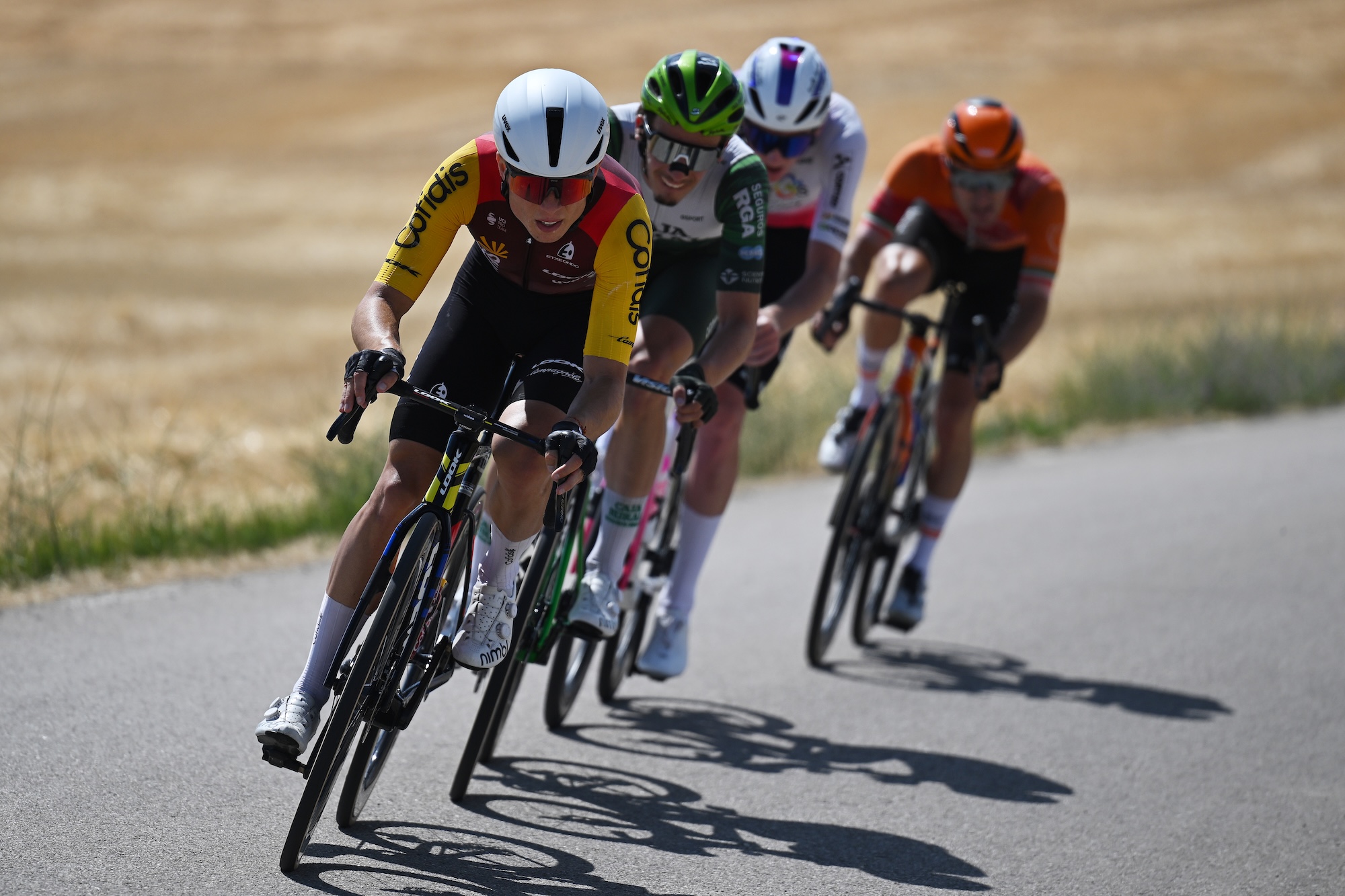 Valentin Ferron (Cofidis) leads the breakaway during stage 1 at Vuelta a Burgos 2026