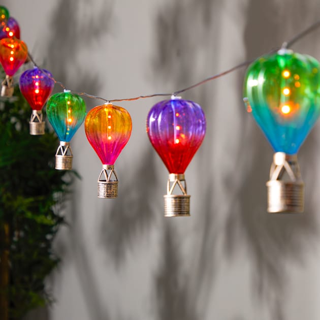 Firefly Hot Air Balloon Solar String Lights 4.5m - Multicolour 2
