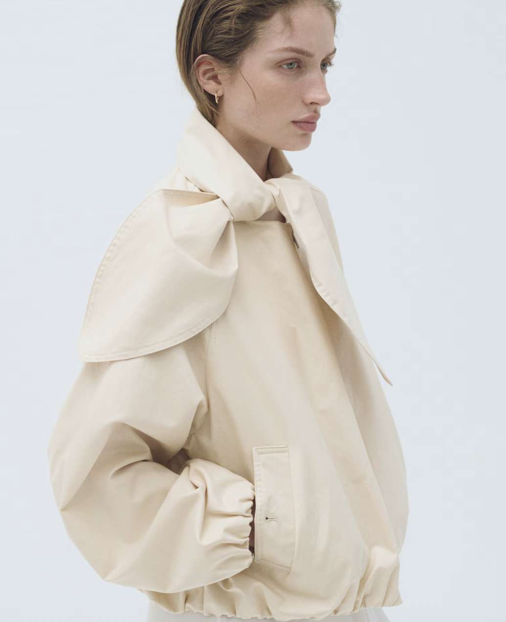 H&amp;amp;M, Scarf-Collar Linen-Blend Jacket