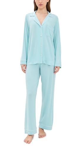 Eberjey Women&#039;s Gisele Long Pj Set, Canal Blue/ivory, Xxl