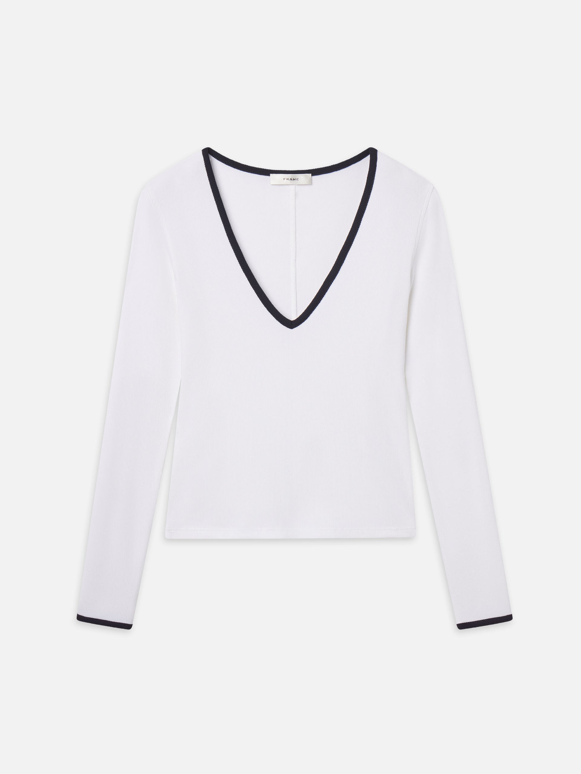 The Sporty V Neck Top -- White - Xs / White