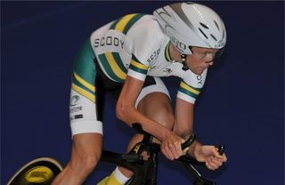 Aussie Michael Gallagher racing to a World title in the LC1 4,000 metre Pursuit.