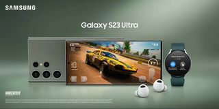 A leaked promotion for the Galaxy S23 Ultra in green.