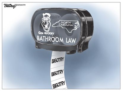 Editorial Cartoon U.S. North Carolina Bathroom Law