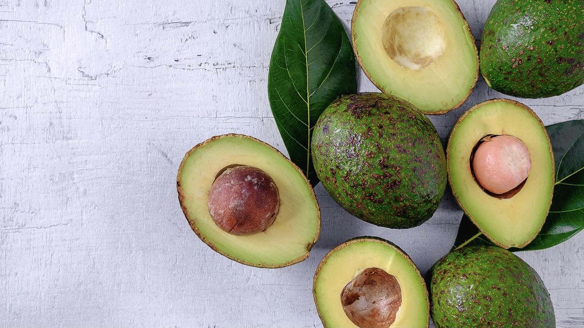 Avocados with leaves