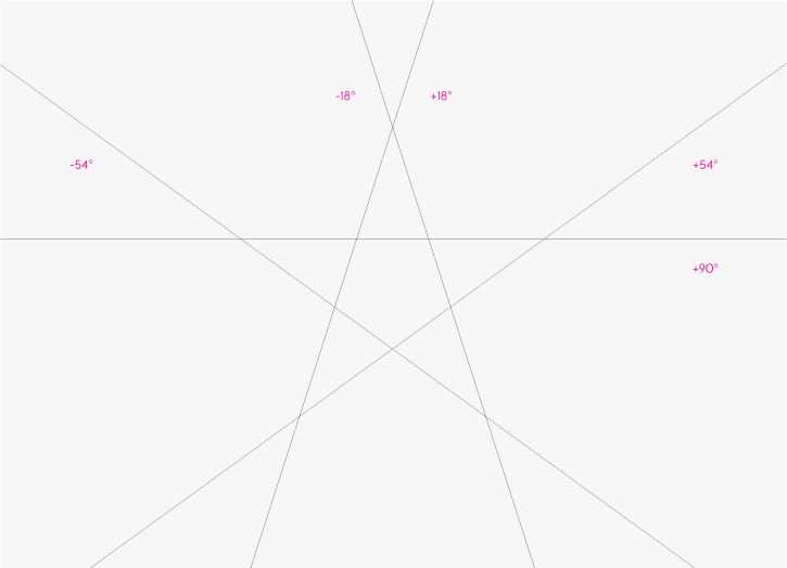 The angles of the star shape are the foundation of the visual identity