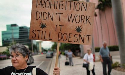A rally supporting medical marijuana in Florida: According to a new poll, 50 percent of Americans say it's time to legalize pot.