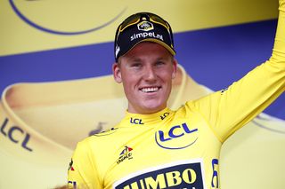 Mike Teunissen (Jumbo-Visma) leads the Tour de France