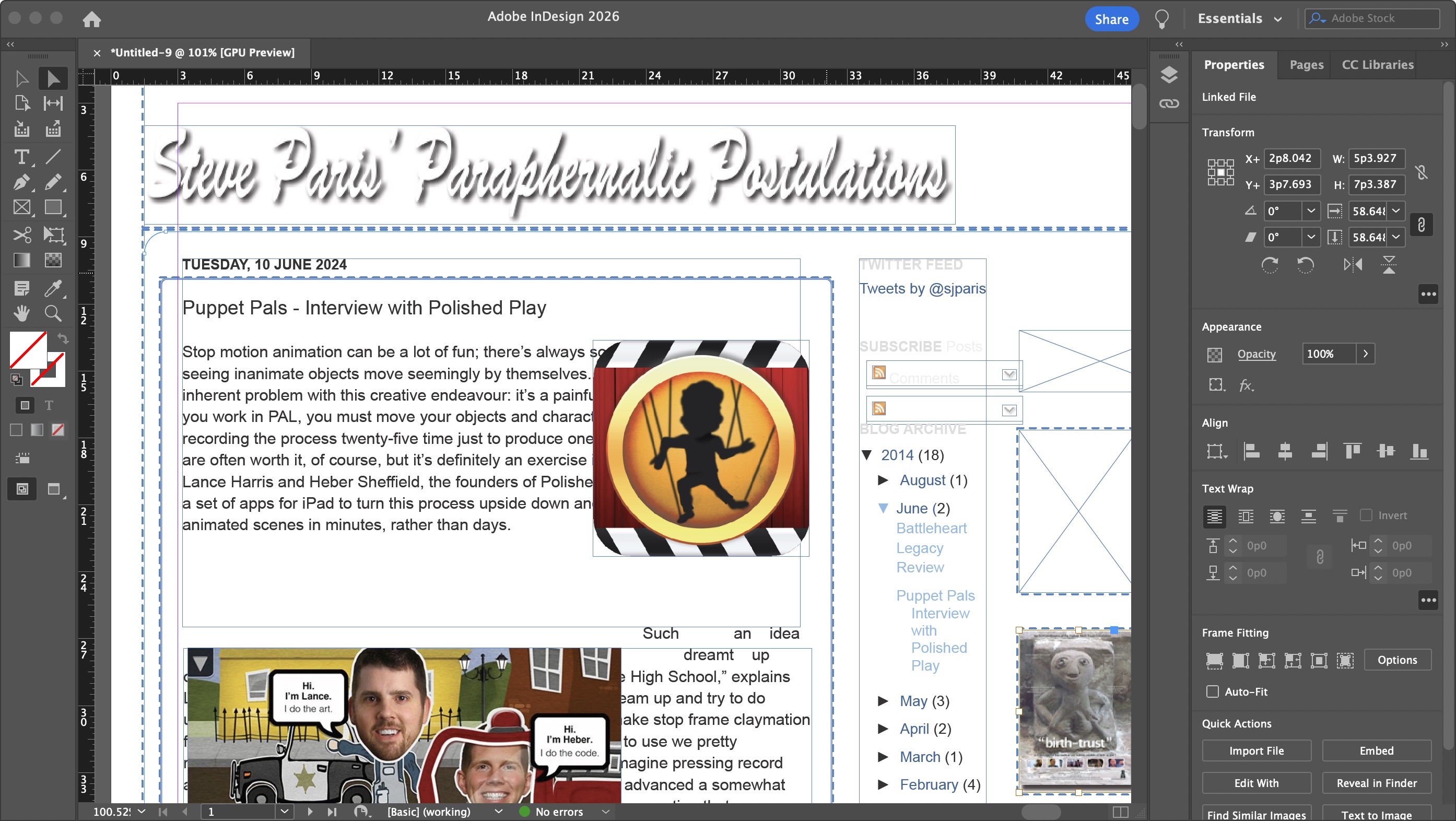 Using Adobe InDesign on a Mac during our review process