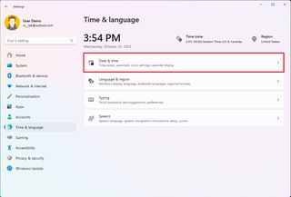 Open Time and Language settings
