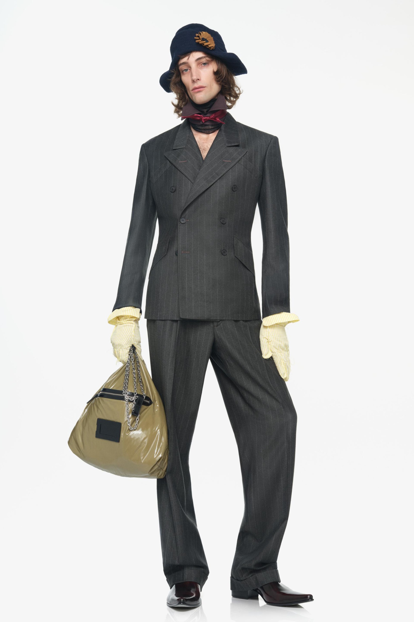Limited Edition 100% Wool Pinstripe Suit Trousers - Dark Green - 29