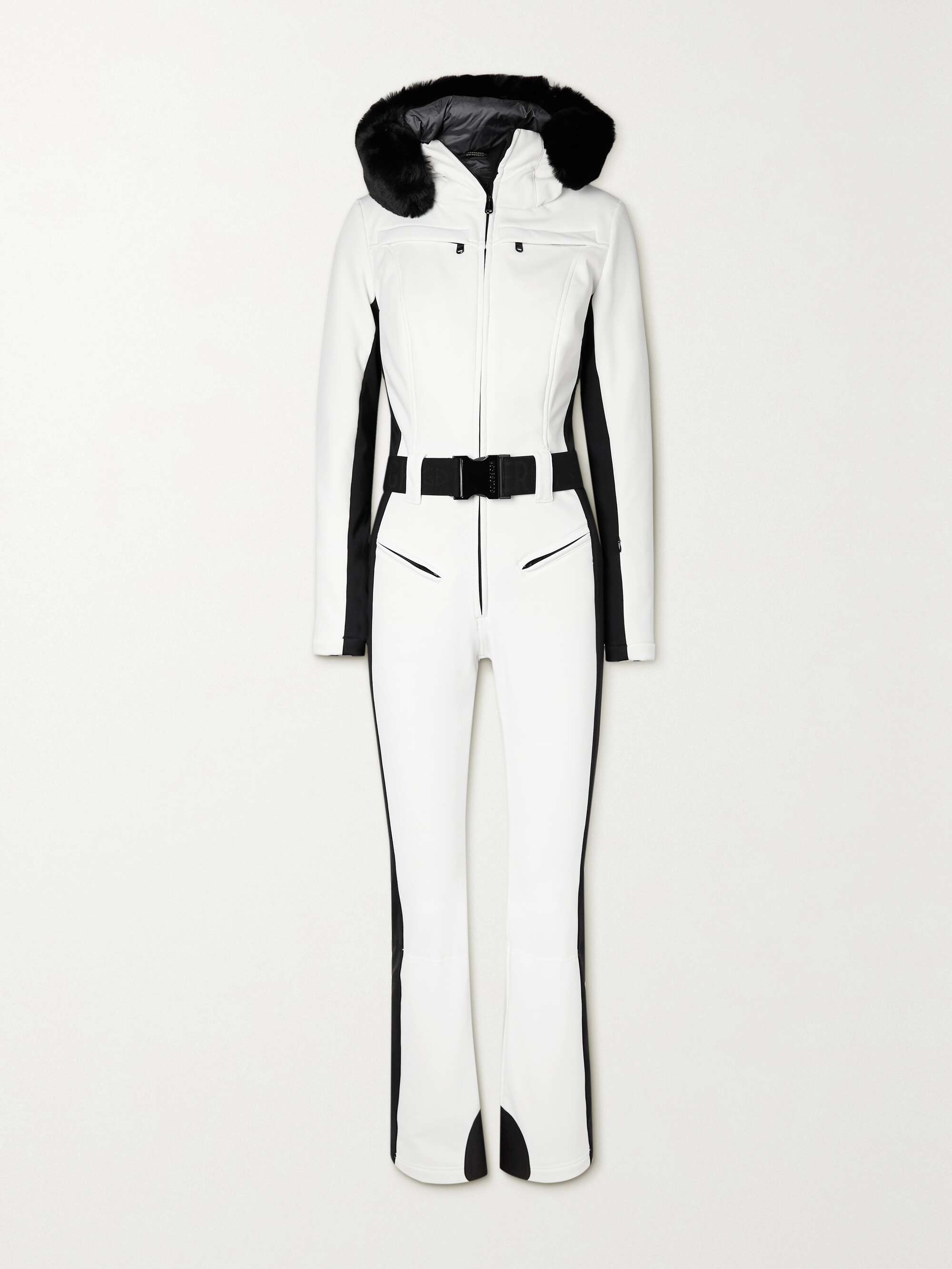 Parry Belted Hooded Faux Fur-Trimmed Ski Suit