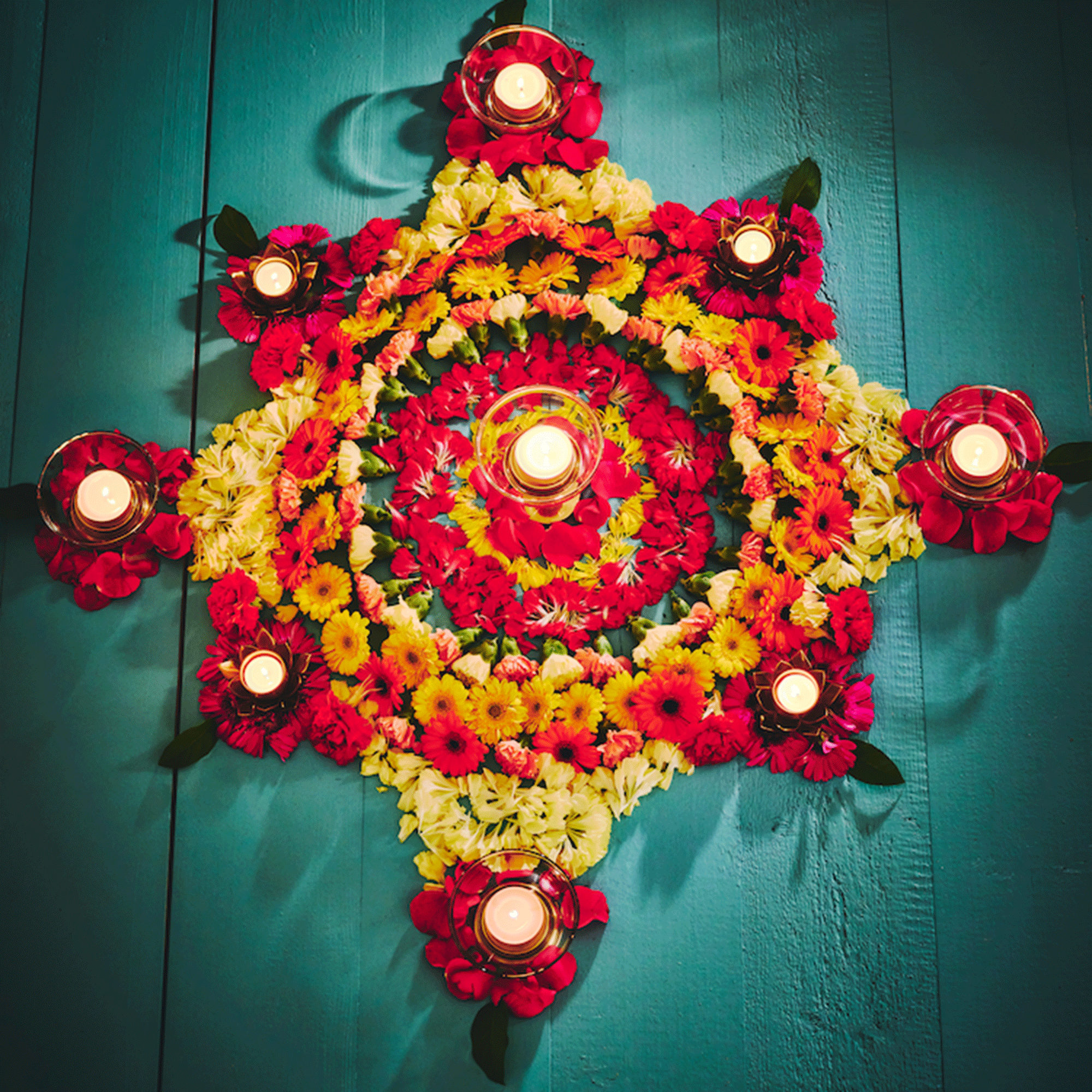 Floral display for Diwali