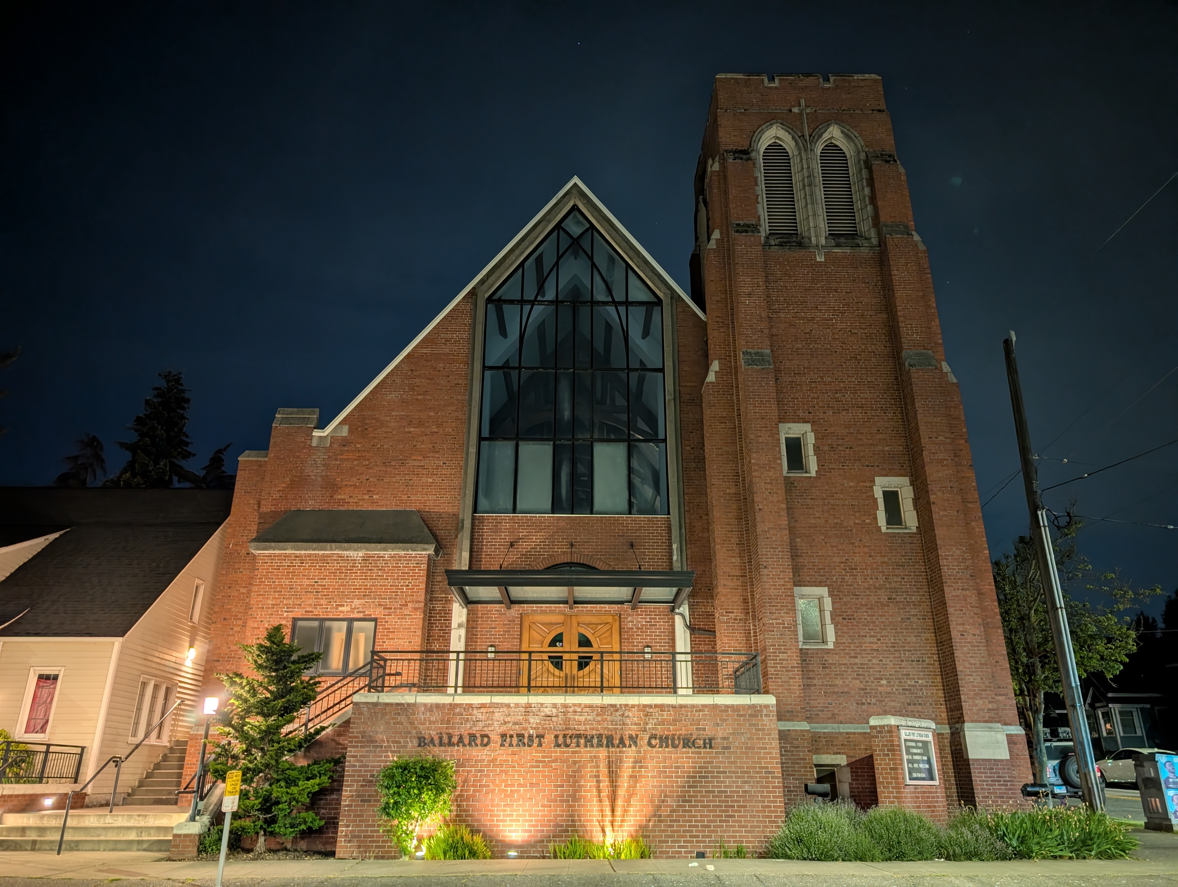 A church at night
