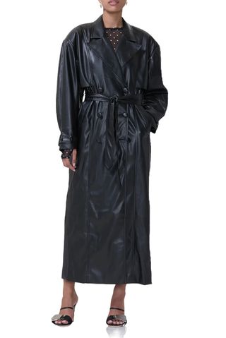 Saint Faux Leather Trench Coat