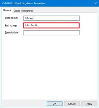 Netplwiz change account name on Windows 10