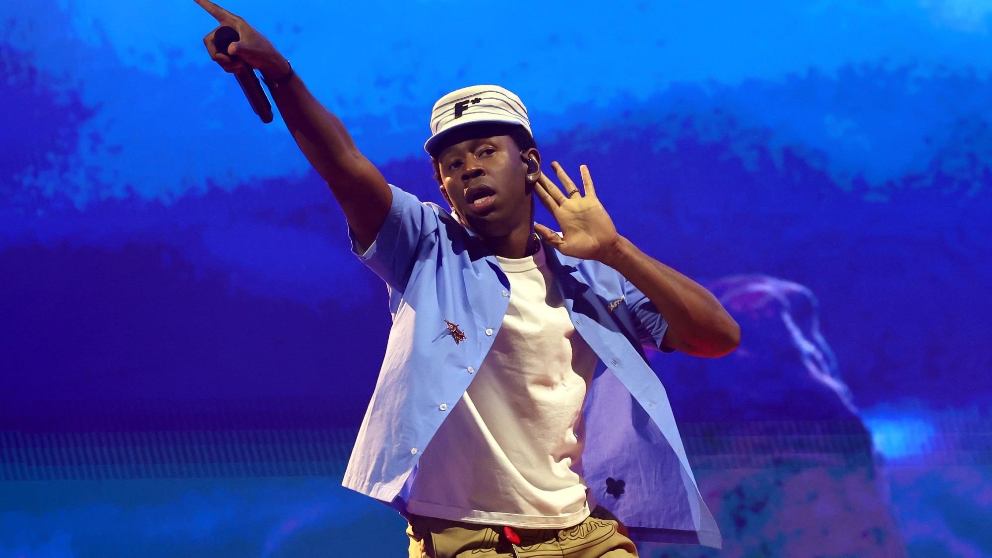 Tyler, the Creator performs at the Coachella Stage during the 2024 Coachella Valley Music and Arts Festival on April 13, 2024
