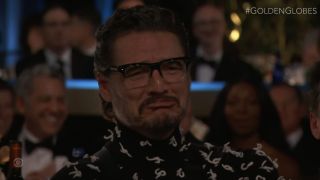 Pedro Pascal fake crying at Golden Globes 2024