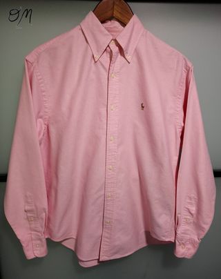 Vintage Ralph Lauren Sport Women's Pink Chambray Button Down Long Sleeve Size 4