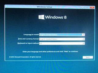 Step 9: Starting the Windows 8 installer