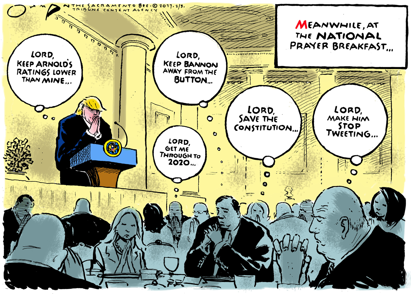 Political Cartoon U.S. Donald Trump National Prayer Breakfast | The Week