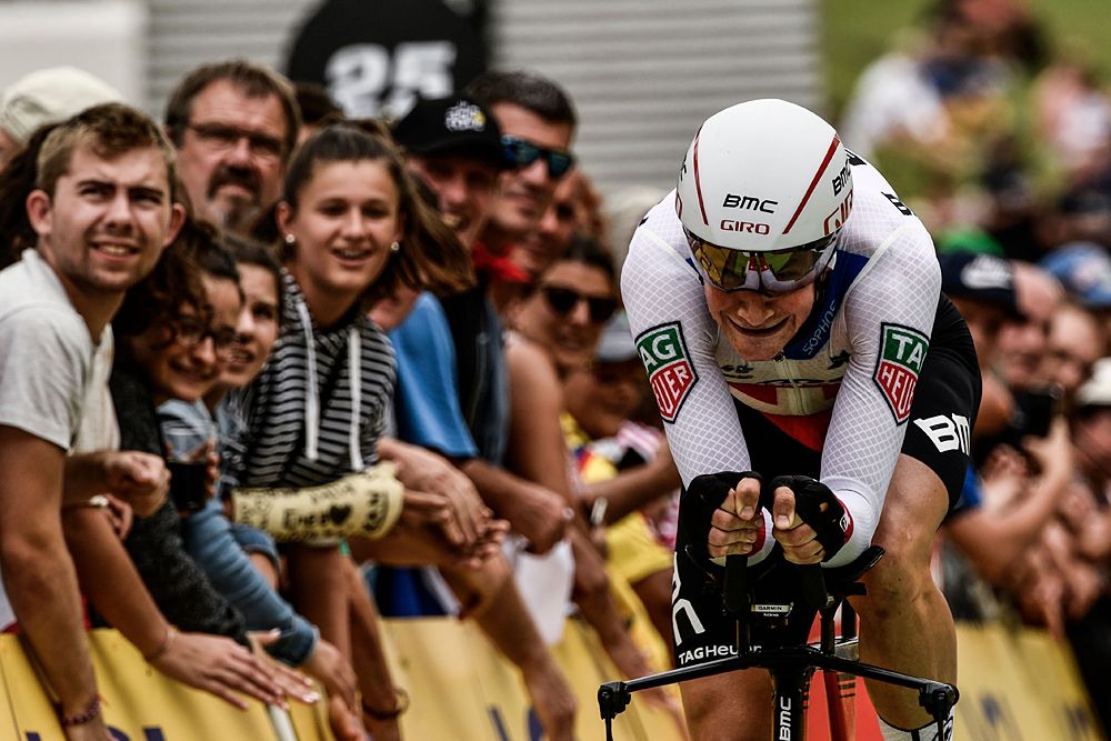 Stefan K&uuml;ng (BMC) during the stage 20 time trial at the Tour de France