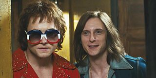 Taron Egerton and Jamie Bell as Elton John and Bernie Taupin in Rocketman