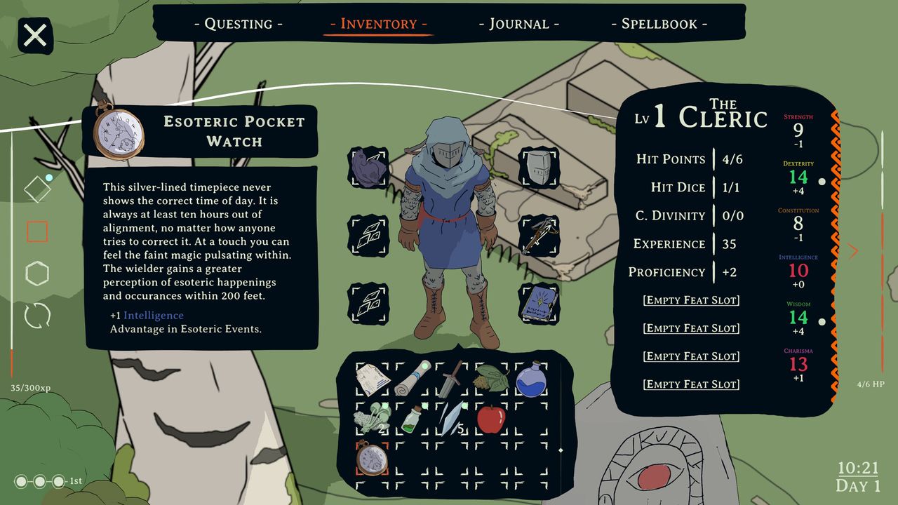 Esoteric Ebb inventory menu