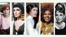 The best movie hairstyles (L-R): Molly Ringwald, Elizabath Taylor, Carrie Fisher, Beyonce, Audrey Hepburn