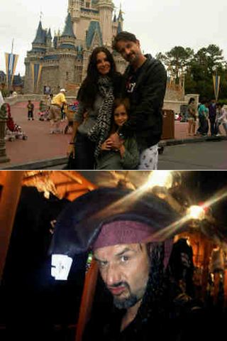 Courteney Cox and David Arquette with Coco at Disney Land