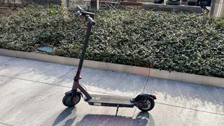 Hiboy S2 scooter parked on sidewalk