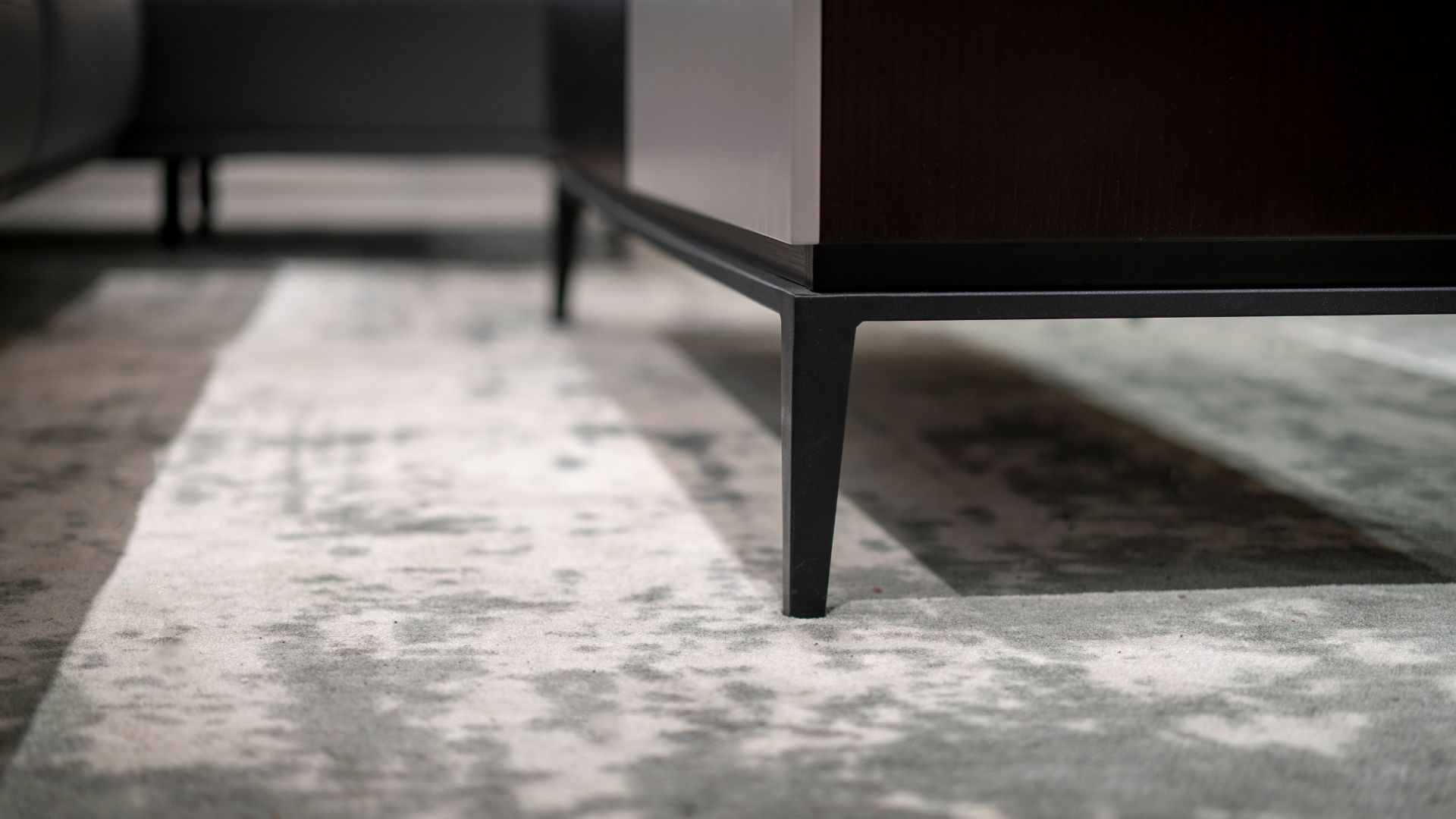 picture of coffee table on grey rug